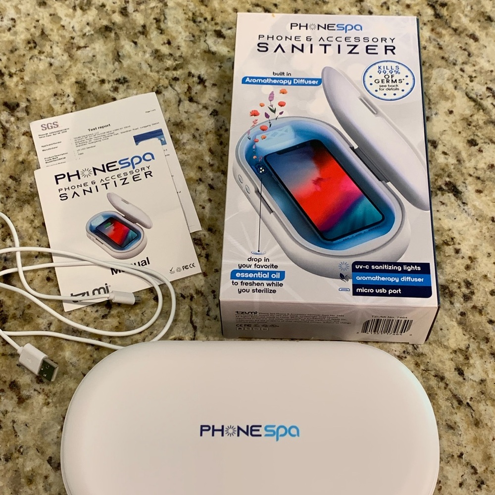 White UV Phone Sanitizer with Modern Design